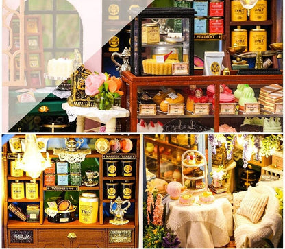 Dollhouse Miniature with Furniture Kit Plus Dust Proof and Music Movement - Rosa Garden Tea Tristar Online