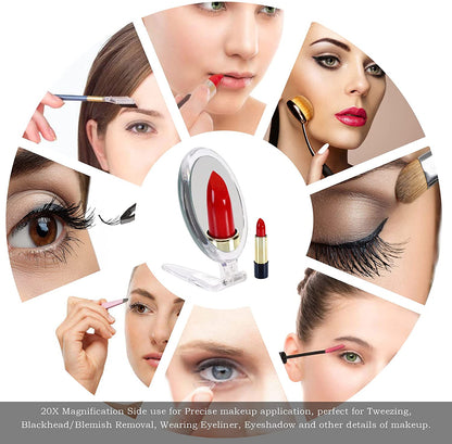 20X Magnifying Hand Mirror Two Sided Use for Makeup Application, Tweezing, and Blackhead/Blemish Removal (15 cm) Tristar Online
