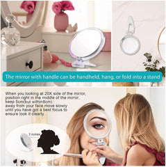 20X Magnifying Hand Mirror Two Sided Use for Makeup Application, Tweezing, and Blackhead/Blemish Removal (15 cm) Tristar Online