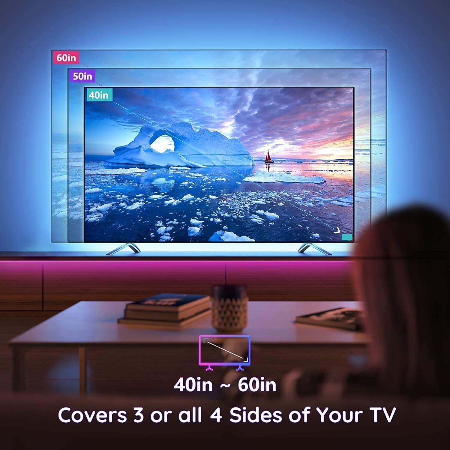 3M LED Strip Lights Rope Light for TV, Gaming and Computer (Lights Strip App with Remote Control) Tristar Online