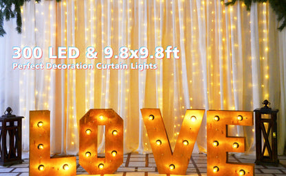 USB Powered 300 LED Curtain String Light with 8 Modes and Remote Control for Bedroom Party Wedding Decorations Tristar Online