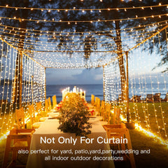 USB Powered 300 LED Curtain String Light with 8 Modes and Remote Control for Bedroom Party Wedding Decorations Tristar Online