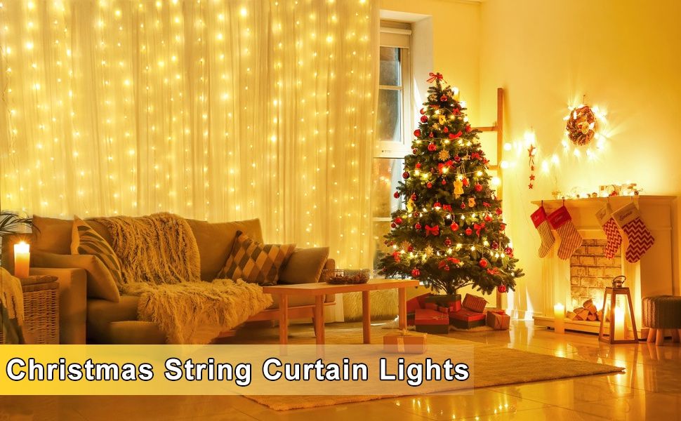 USB Powered 300 LED Curtain String Light with 8 Modes and Remote Control for Bedroom Party Wedding Decorations Tristar Online