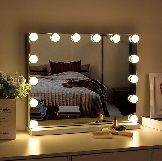 Hollywood Vanity Style LED Makeup Lights Mirror with 3 Color Modes Lights with 10 Dimmable Bulbs (Mirror Not Include) Tristar Online