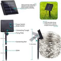 200 Waterproof LED Solar Fairy Light Outdoor with 8 Lighting Modes for Home,Garden and Decoration Tristar Online