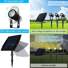 3 x LED Spotlights Powered Solar Garden Lights Outdoor Waterproof (Warm White) Tristar Online