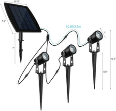 3 x LED Spotlights Powered Solar Garden Lights Outdoor Waterproof (Warm White) Tristar Online