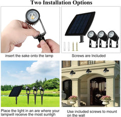 3 x LED Spotlights Powered Solar Garden Lights Outdoor Waterproof (Warm White) Tristar Online