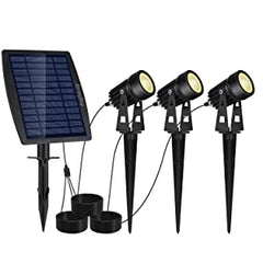 3 x LED Spotlights Powered Solar Garden Lights Outdoor Waterproof (Warm White) Tristar Online