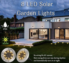 8 Pack LED Solar Pathway Lights Outdoor Solar Ground Lights (Warm White) Tristar Online