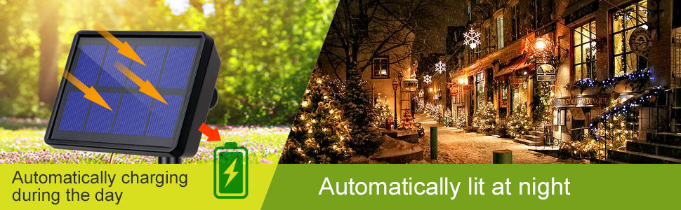 20m 200 LED Solar Powered Outdoor Lights with 8 Lighting Modes and Waterproof for Home,Garden and Decoration Tristar Online