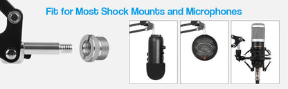 Microphone Radio Broadcasting Stand with 3/8"to 5/8" Screw Adapter and Windscreen Pop Filter Tristar Online
