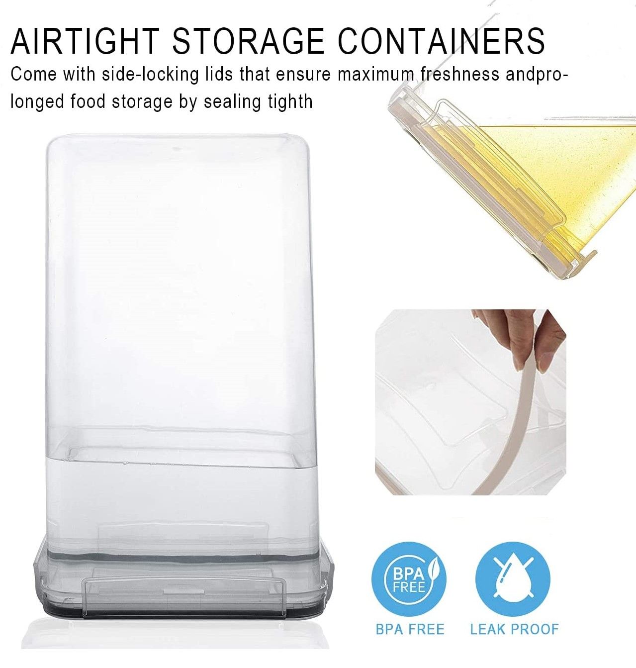 14 Pieces Airtight Food Storage and BPA Free Plastic with Easy Lock Black Lids Labels for Kitchen Tristar Online