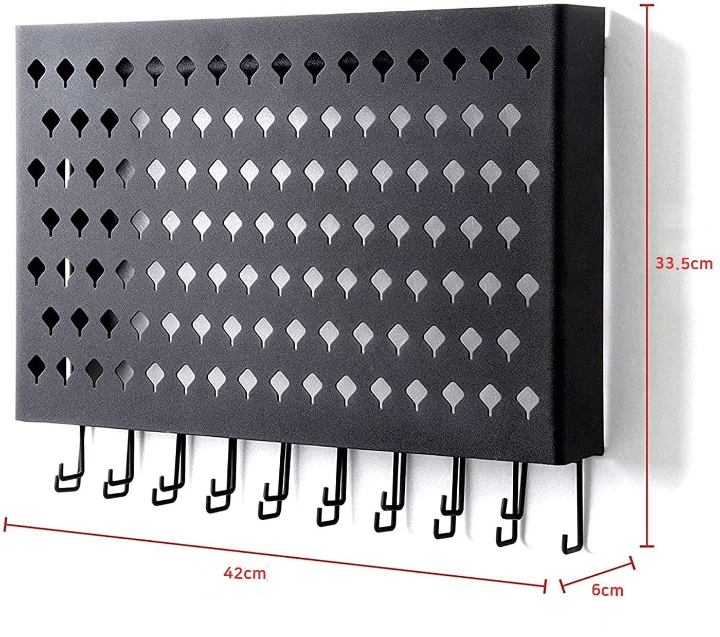 Wall Mount Earring Jewelry Hanger Organizer Holder with 109 Holes and 19 Hooks (Black) Tristar Online