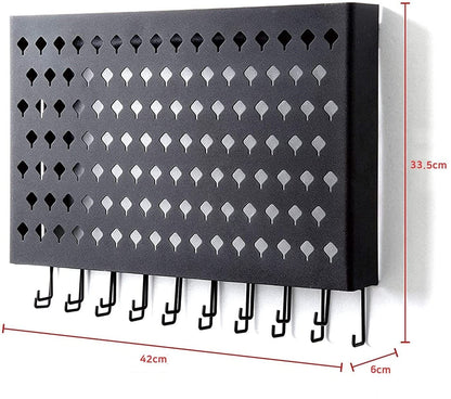 Wall Mount Earring Jewelry Hanger Organizer Holder with 109 Holes and 19 Hooks (Black) Tristar Online