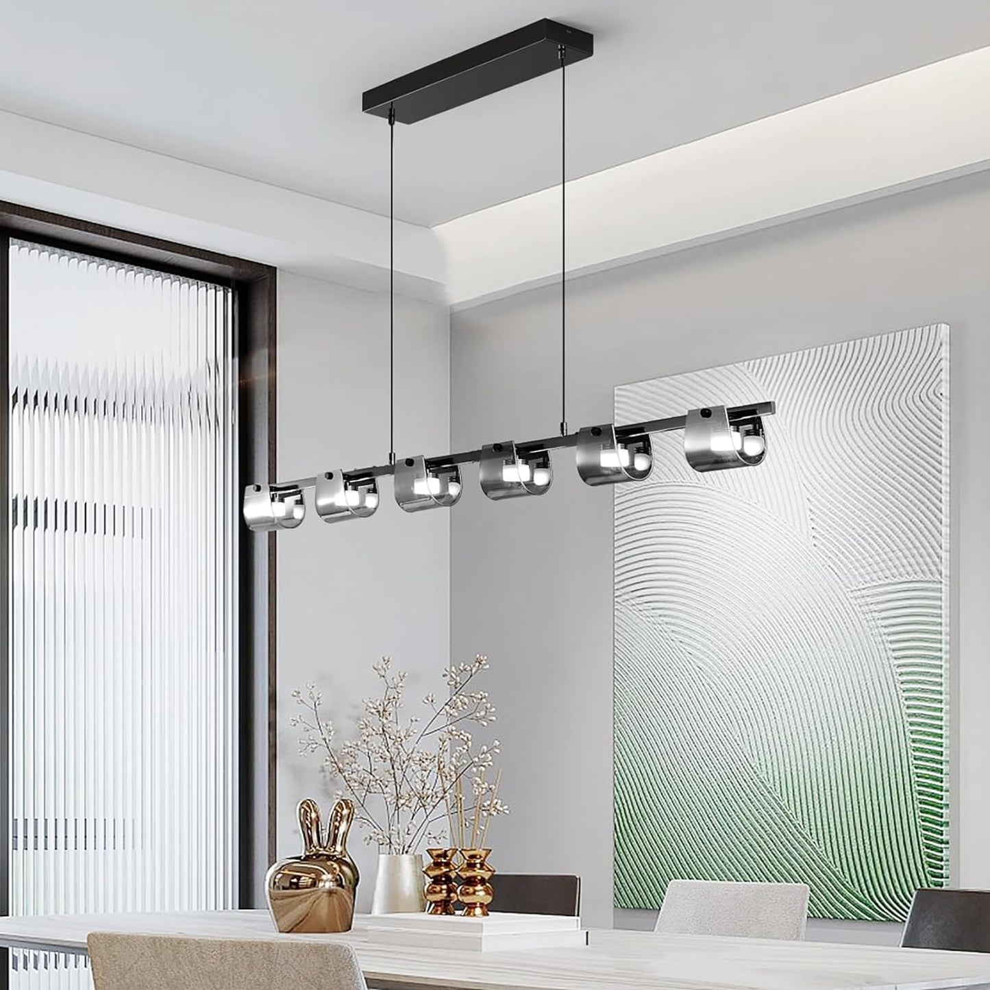Modern LED Chandelier, 6 Lights, 48W Tristar Online