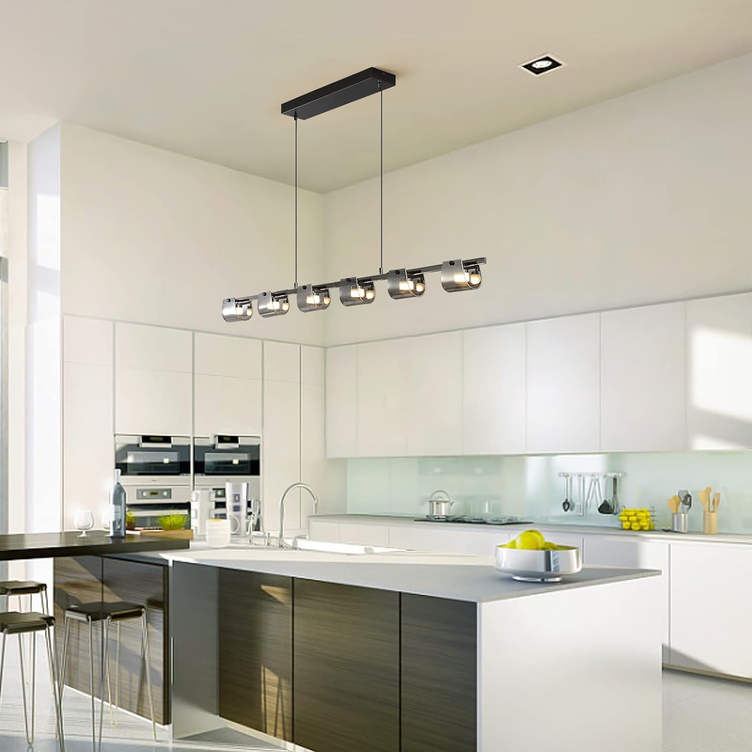 Modern LED Chandelier, 6 Lights, 48W Tristar Online