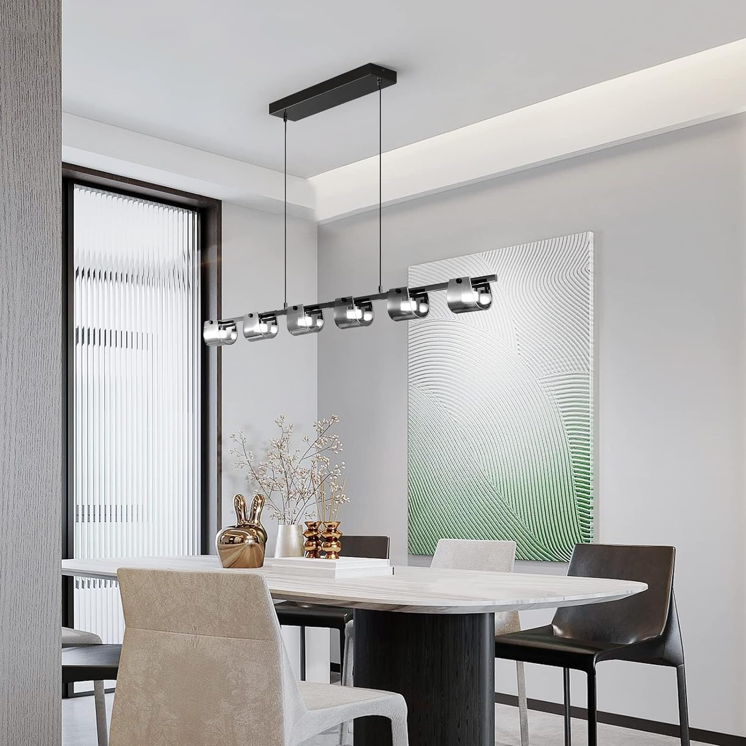 Modern LED Chandelier, 6 Lights, 48W Tristar Online