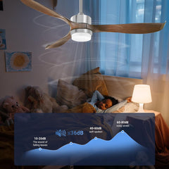 Modern Ceiling Fan with Lights, Remote, Brown Tristar Online