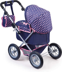 Trendy Dolls Pram, Foldable with Height-Adjustable Handle, Blue and Pink Tristar Online