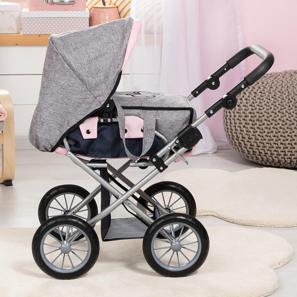 City Star Doll's Pram Bag, Denim Grey and Blue Tristar Online