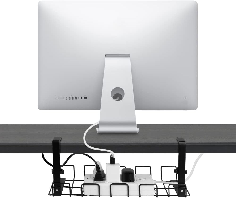 2 pack Under Desk Cable Management Tray, Black Tristar Online