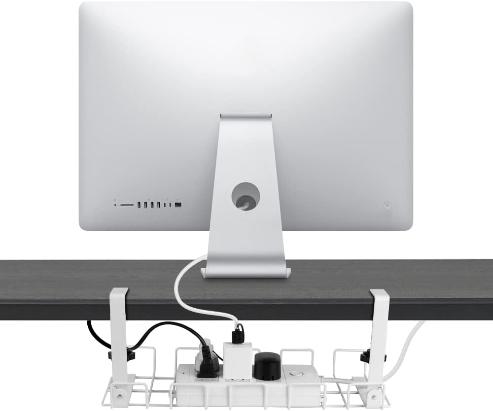 2 pack Under Desk Cable Management Tray, White Tristar Online