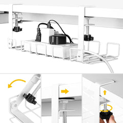 2 pack Under Desk Cable Management Tray, White Tristar Online