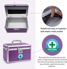 Locking Combination Medicine Box (Purple/Medium) Tristar Online