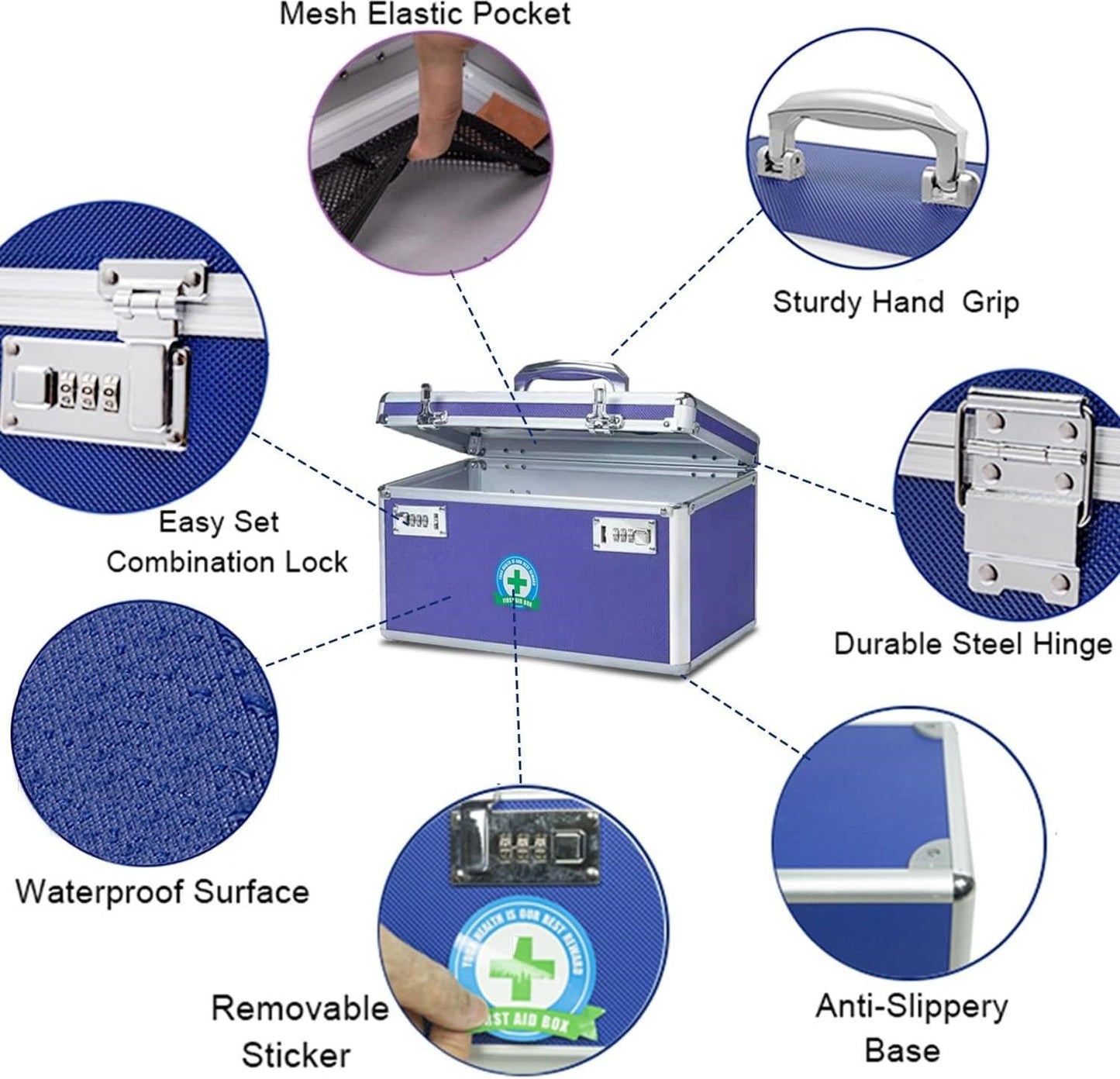 Locking Combination Medicine Box (Blue/Large) Tristar Online