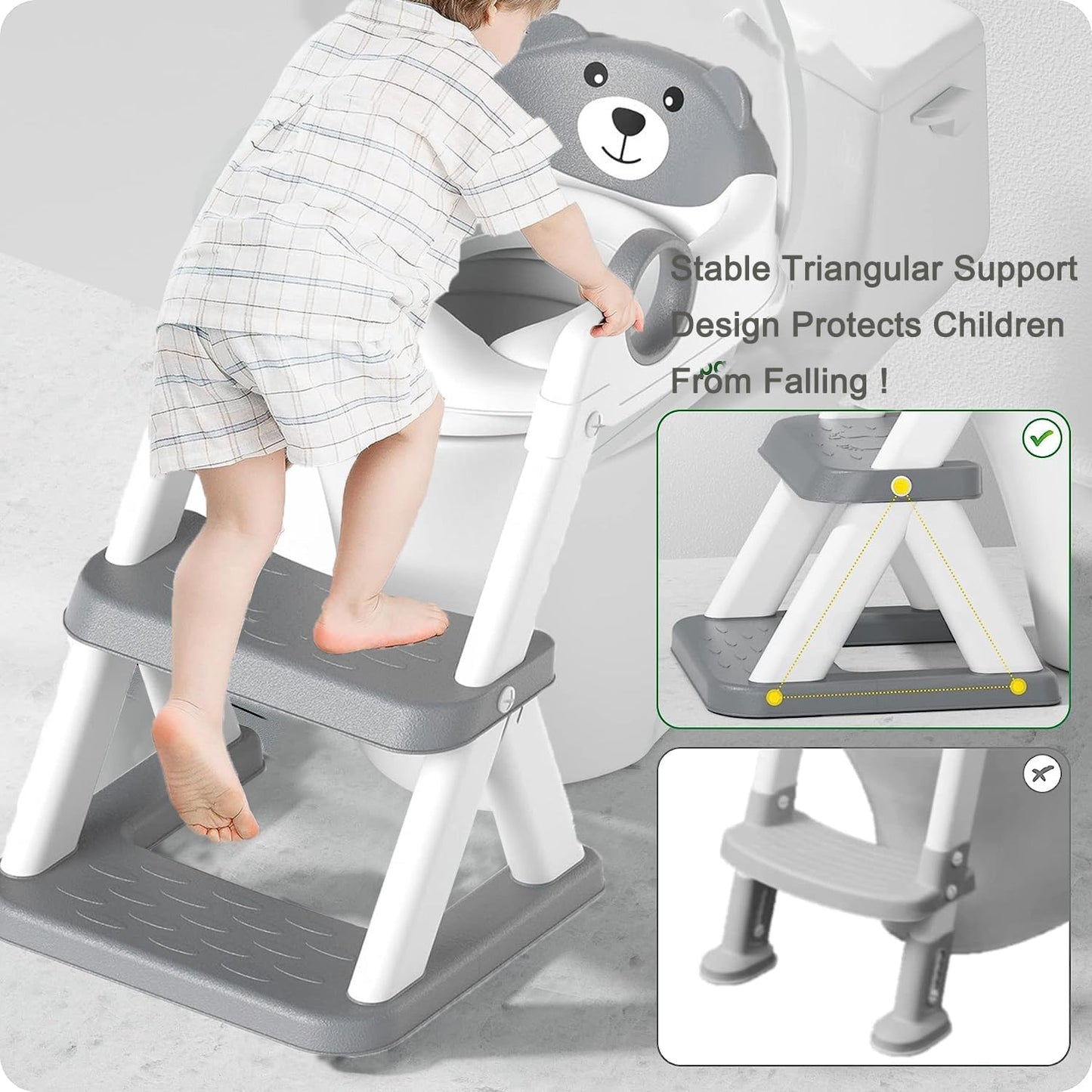 Potty Training Seat Ladder, Kids Boys Girls, Grey Tristar Online