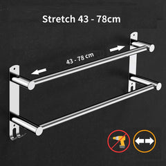 Stretchable 45-75 cm Towel Bar for Bathroom and Kitchen (Two Bars) Tristar Online