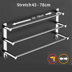 Stretchable 45-75 cm Towel Bar for Bathroom and Kitchen (Three Bars) Tristar Online