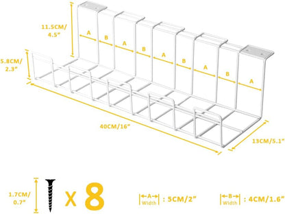 2 Pack Under Desk Cable Management Tray, White Tristar Online