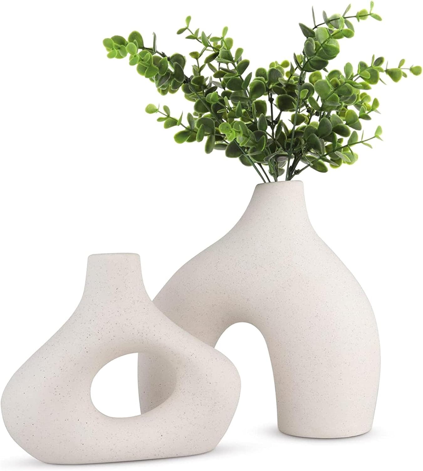 Ceramic Set of 2 Modern White Vases for Home D�cor Tristar Online