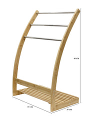 CARLA HOME Bamboo Towel Bar Metal Holder Rack 3-Tier Freestanding and Bottom shelf for Bathroom Tristar Online