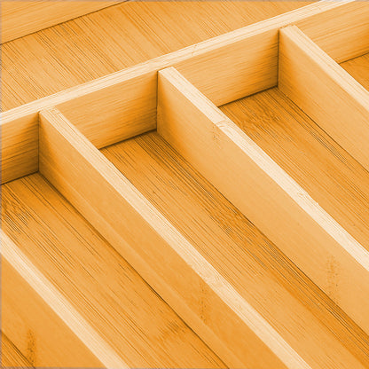 Large Capacity Bamboo Expandable Drawer Organizer with Knife Block Holder for Home Kitchen Utensils Tristar Online