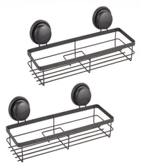 2 Pack Rectangular Corner Shower Caddy Shelf Basket Rack with Premium Vacuum Suction Cup No-Drilling for Bathroom and Kitchen Tristar Online