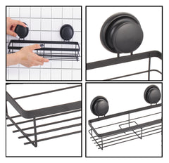 2 Pack Rectangular Corner Shower Caddy Shelf Basket Rack with Premium Vacuum Suction Cup No-Drilling for Bathroom and Kitchen Tristar Online