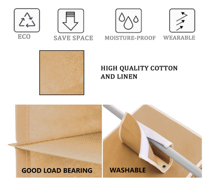 5 Tier Shelf Hanging Closet Organizer and Storage for Clothes (Beige) Tristar Online