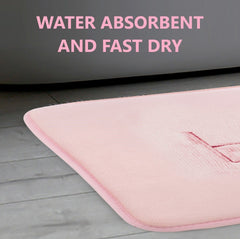 Extra Thick Memory Foam & Super Comfort Bath Rug Mat for Bathroom (60 x 40 cm, Pink) Tristar Online