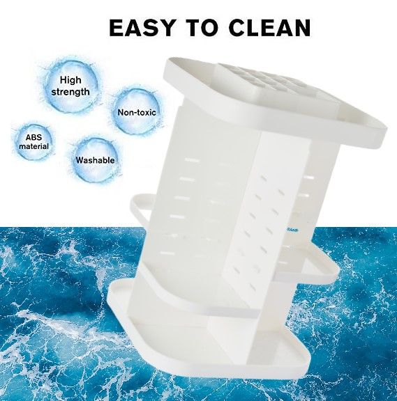 360 Rotating Large Capacity Makeup Organizer for Bedroom and Bathroom (White) Tristar Online