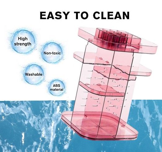 360 Rotating Large Capacity Makeup Organizer for Bedroom and Bathroom (Pink) Tristar Online