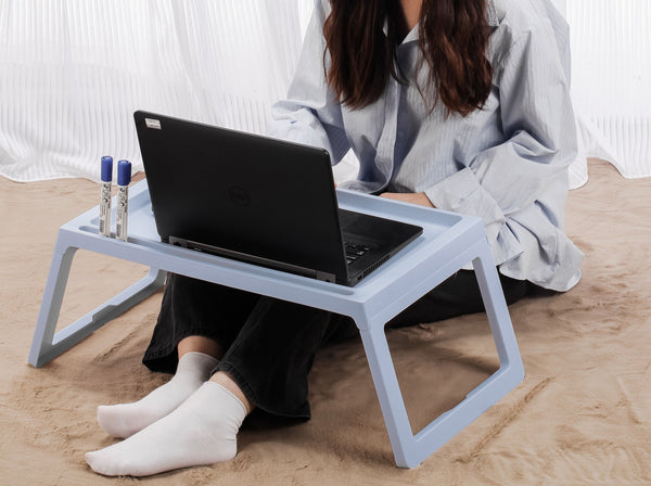 Multifunction Laptop Bed Desk with foldable legs for Home Office (Blue) Tristar Online