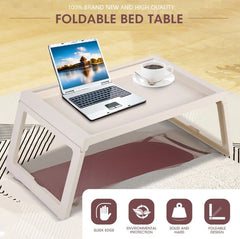Multifunction Laptop Bed Desk with foldable legs for Home Office (White) Tristar Online