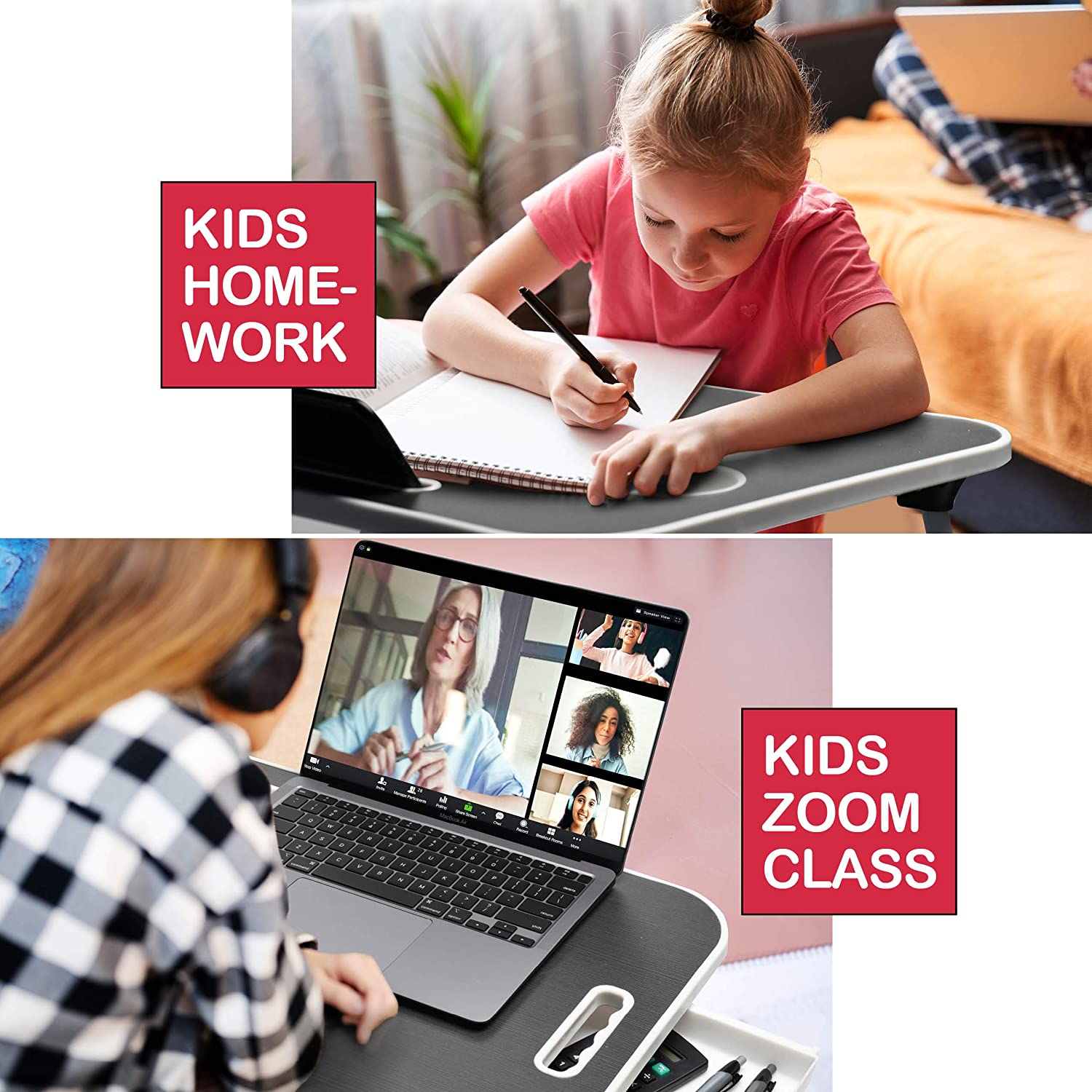 Laptop Bed Desk with Storage and foldable legs for Adults, Kids & Home Office Tristar Online