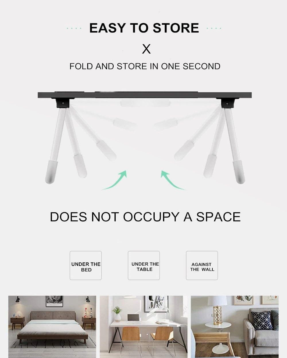 Laptop Bed Desk with Storage and foldable legs for Adults, Kids & Home Office Tristar Online