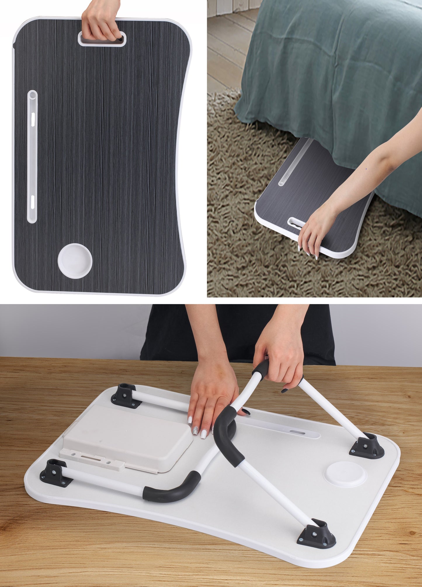 Laptop Bed Desk with Storage and foldable legs for Adults, Kids & Home Office Tristar Online