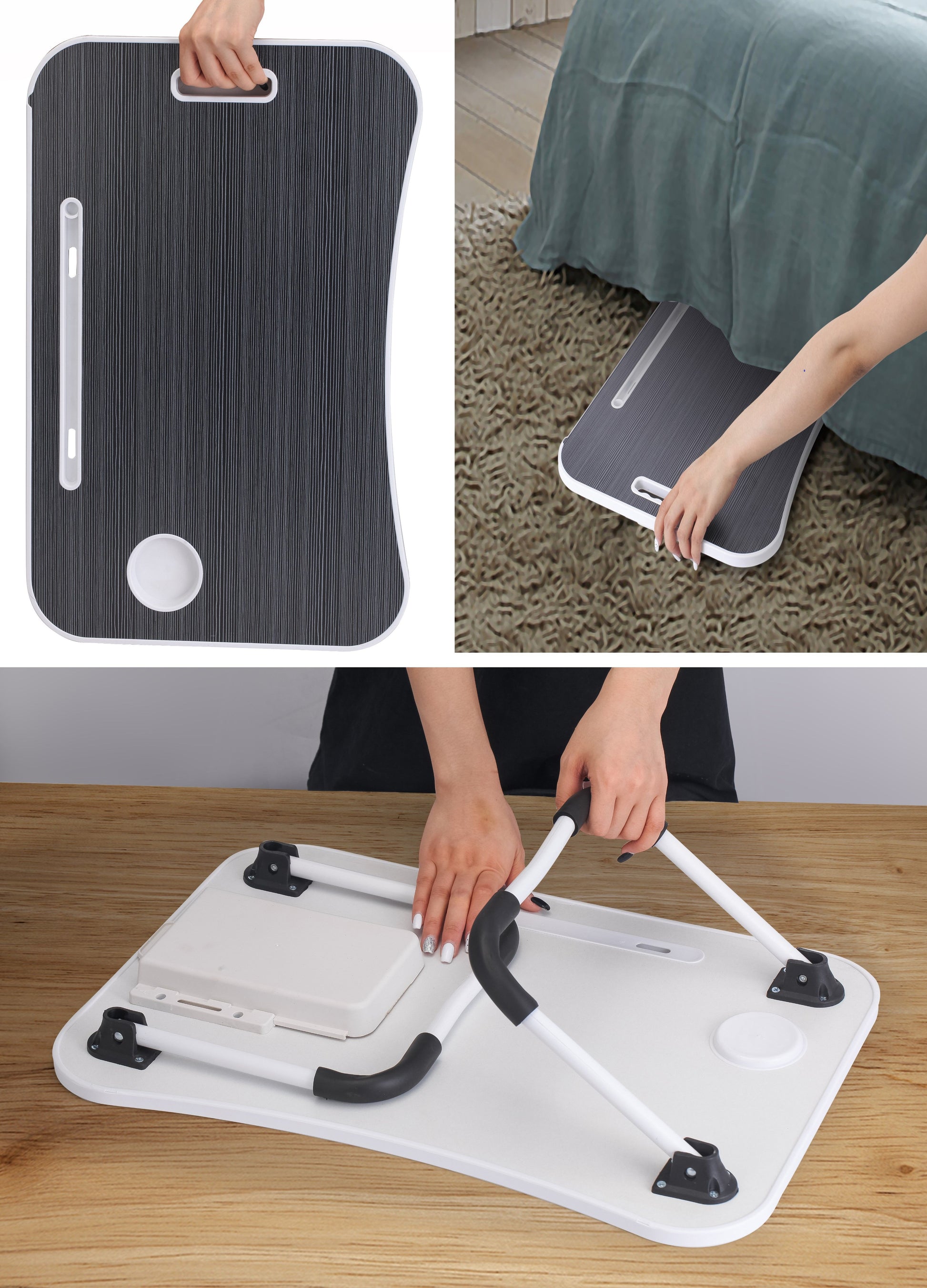 Laptop Bed Desk with Storage and foldable legs for Adults, Kids & Home Office Tristar Online