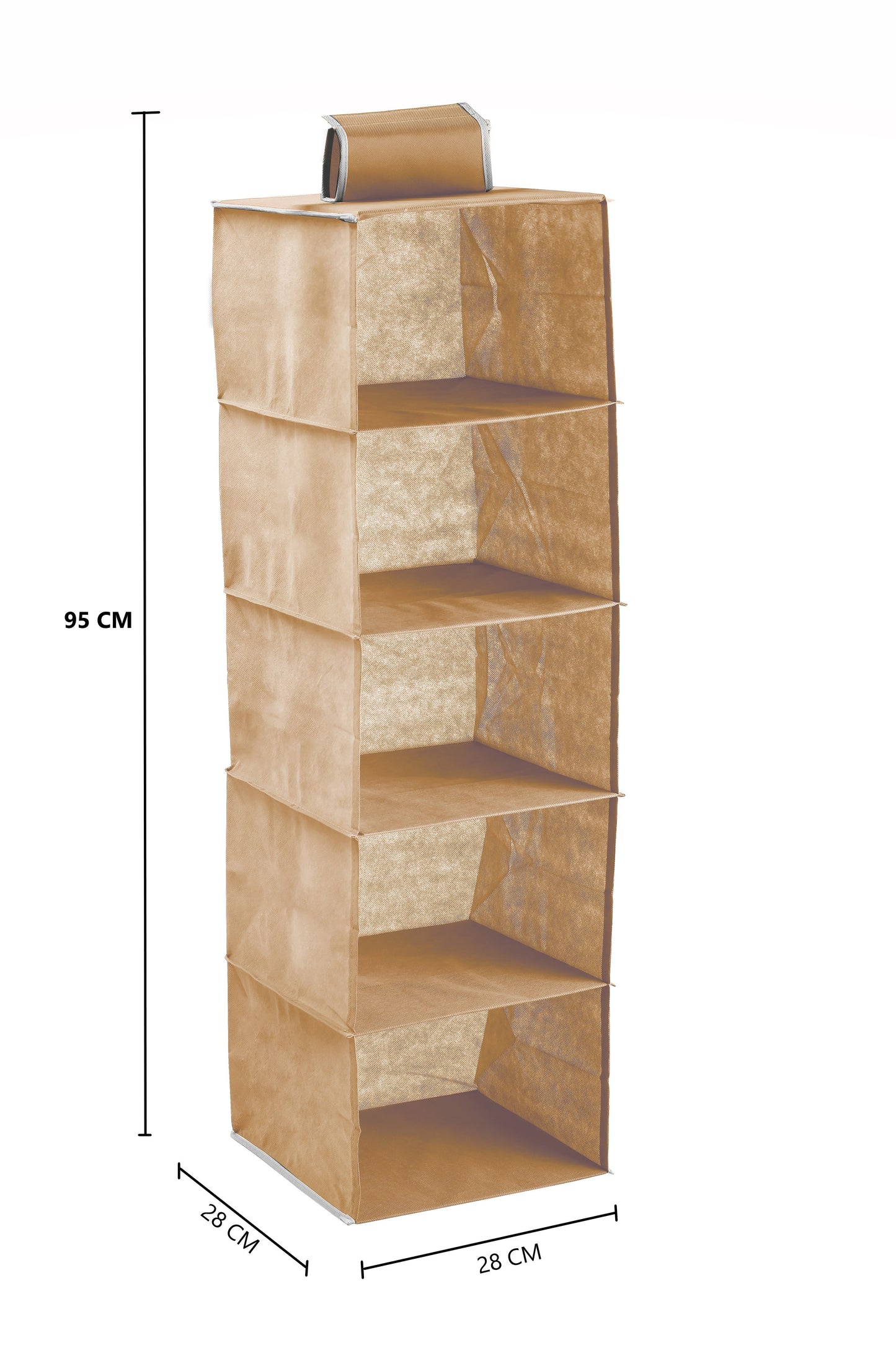 3 Pack 5-Tier Shelf Hanging Closet Organizer and Storage for Clothes (Beige) Tristar Online